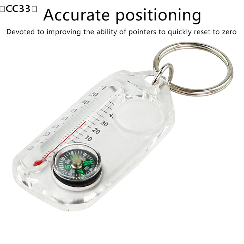 Portable Survival Compass Keychain with Thermometer Mini Pocket Outdoor Navigation Tool