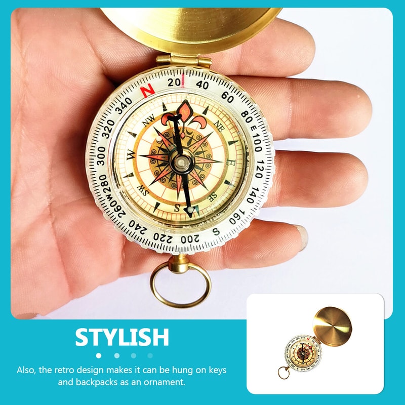 Portable Mini Compass Pendant Keychain for Hiking and Survival Navigation