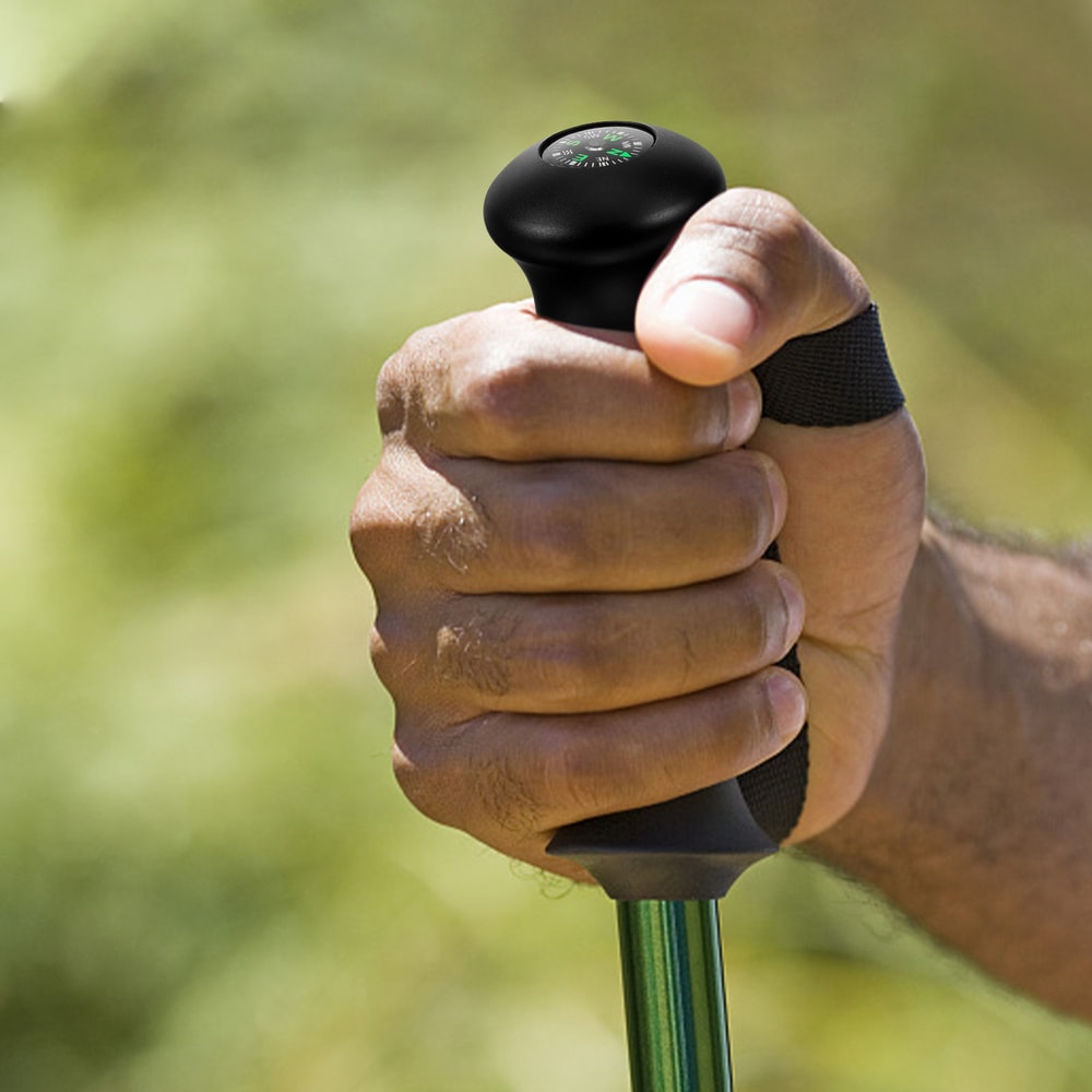 Multi-Functional Hiking Pole Compass Grip Outdoor Navigation Tool