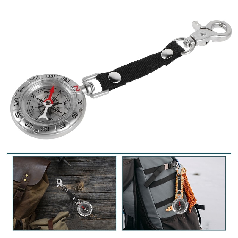 Vintage Outdoor Compass Keychain Pocket Navigation Survival Tool