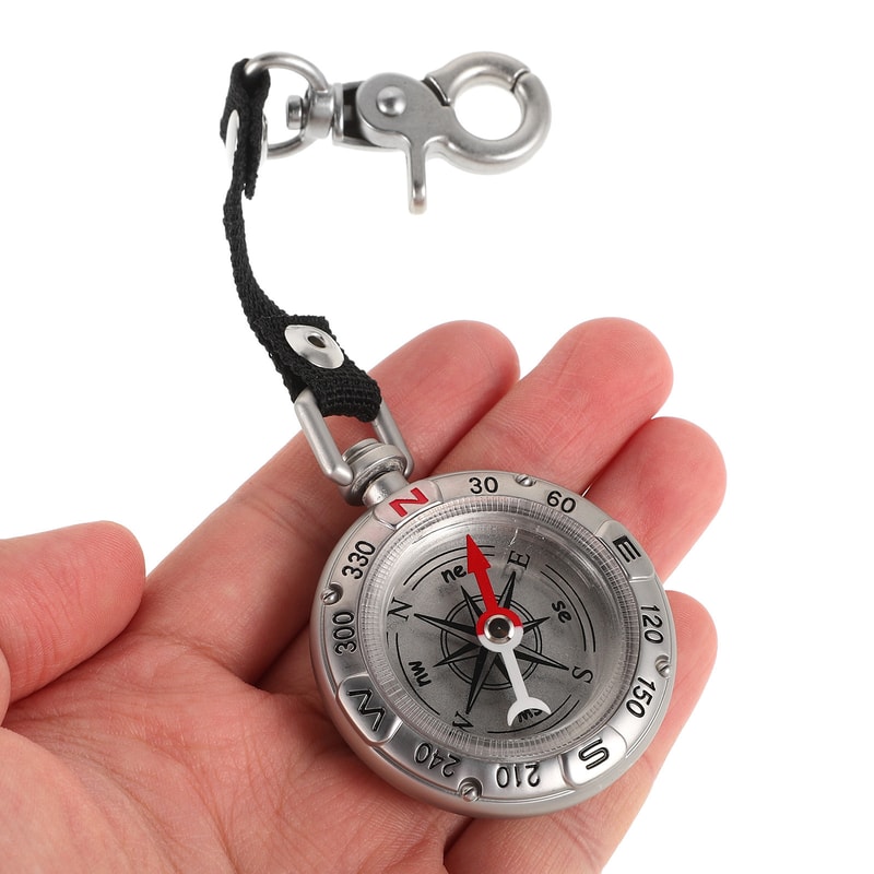 Vintage Outdoor Compass Keychain Pocket Navigation Survival Tool