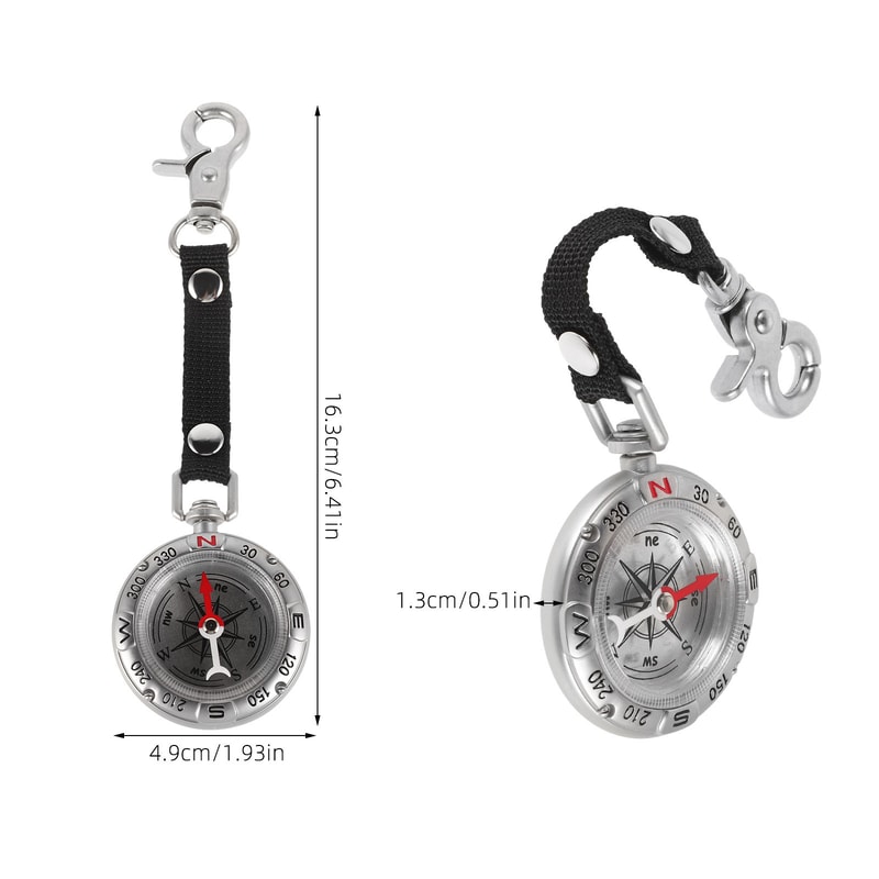 Vintage Outdoor Compass Keychain Pocket Navigation Survival Tool