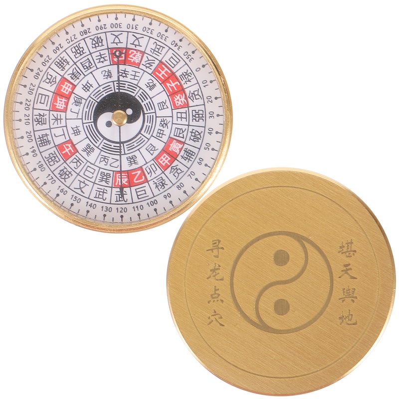 Pure Copper Feng Shui Compass Ancient Chinese Luo Pan Travel Compass