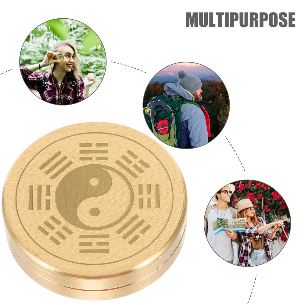Pure Copper Feng Shui Compass Ancient Chinese Luo Pan Travel Compass