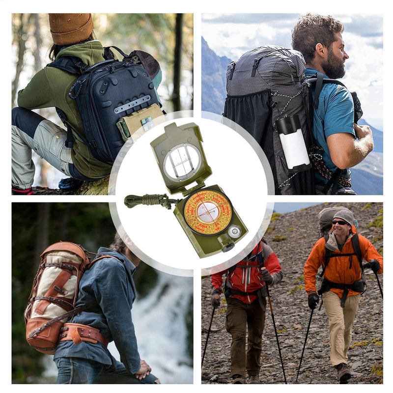Waterproof Camping Compass with Lanyard Pouch Precision Outdoor Navigation Tool for Hiking Survival Gear