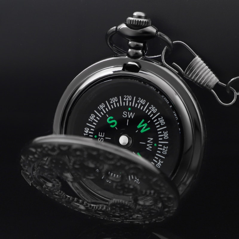 Vintage Brass Compass Pocket Watch Antique Style Navigation Compass For Hiking Camping Gift 2