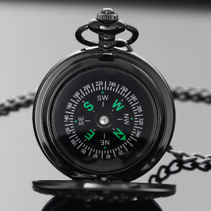 Vintage Brass Compass Pocket Watch Antique Style Navigation Compass For Hiking Camping Gift 7