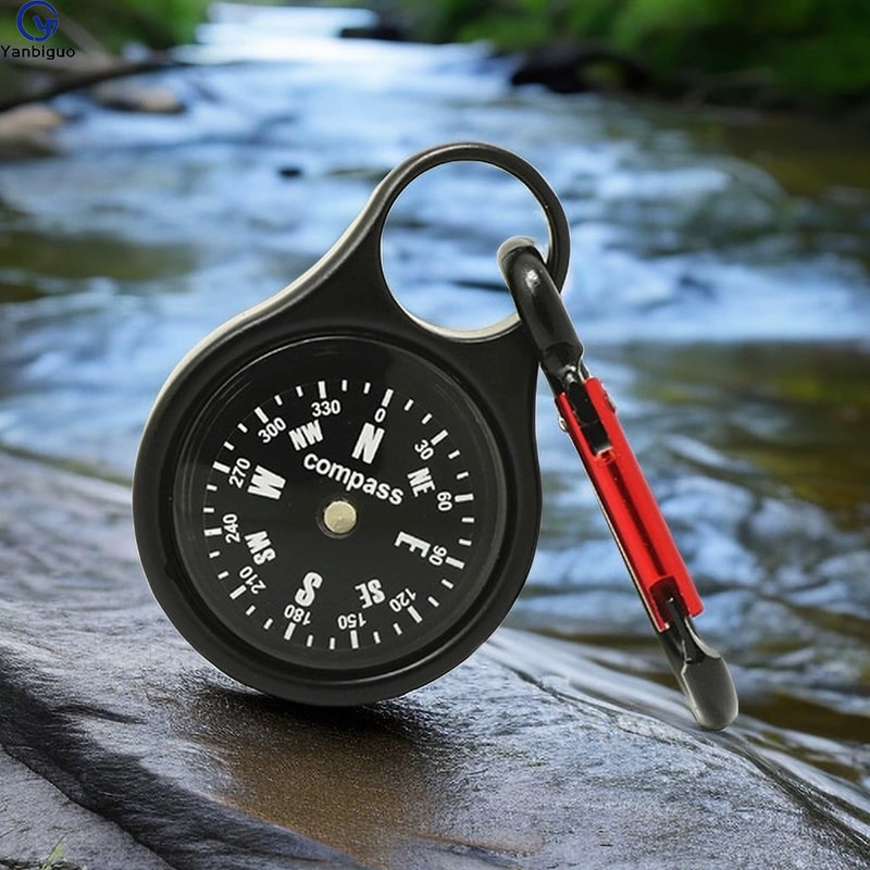 Clip-On Mini Survival Compass Keychain Portable Outdoor Navigation Tool