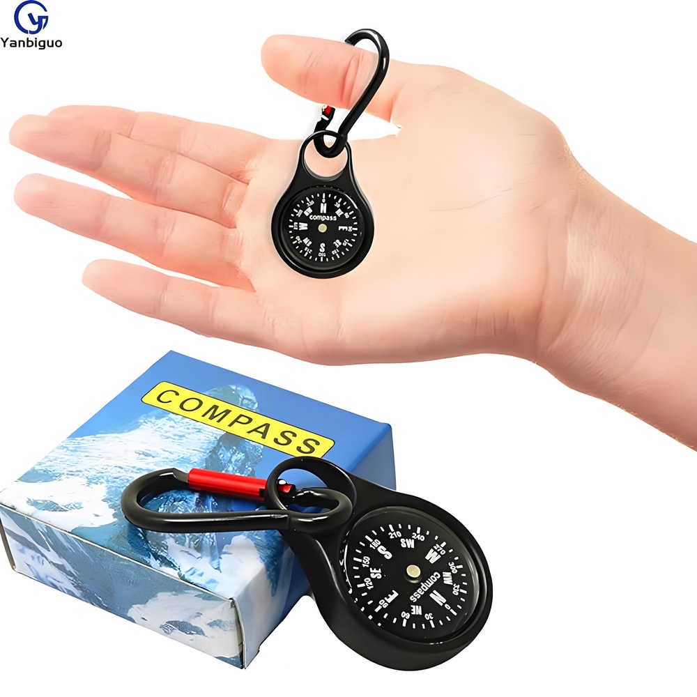 Clip-On Mini Survival Compass Keychain Portable Outdoor Navigation Tool
