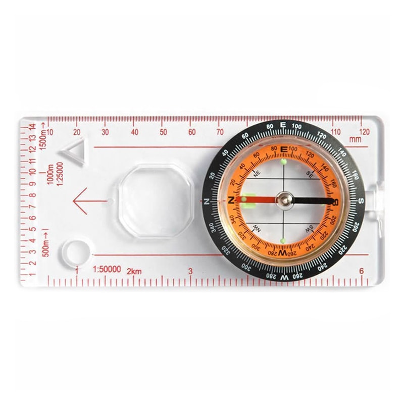 Professional lensatic compass with metal build for hiking navigation and outdoor survival