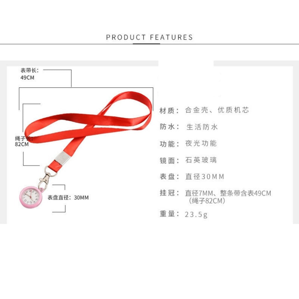 Retro Waterproof Nurse Fob Watch Luminous Hanging Medical Pendant Watch with Clip-On Design