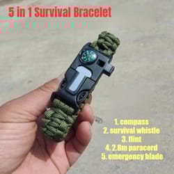 paracord survival bracelet with compass fire starter tactical emergency gear