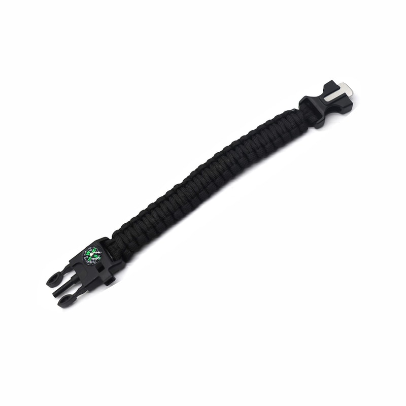 Paracord Survival Bracelet with Compass Fire Starter Tactical Emergency Gear