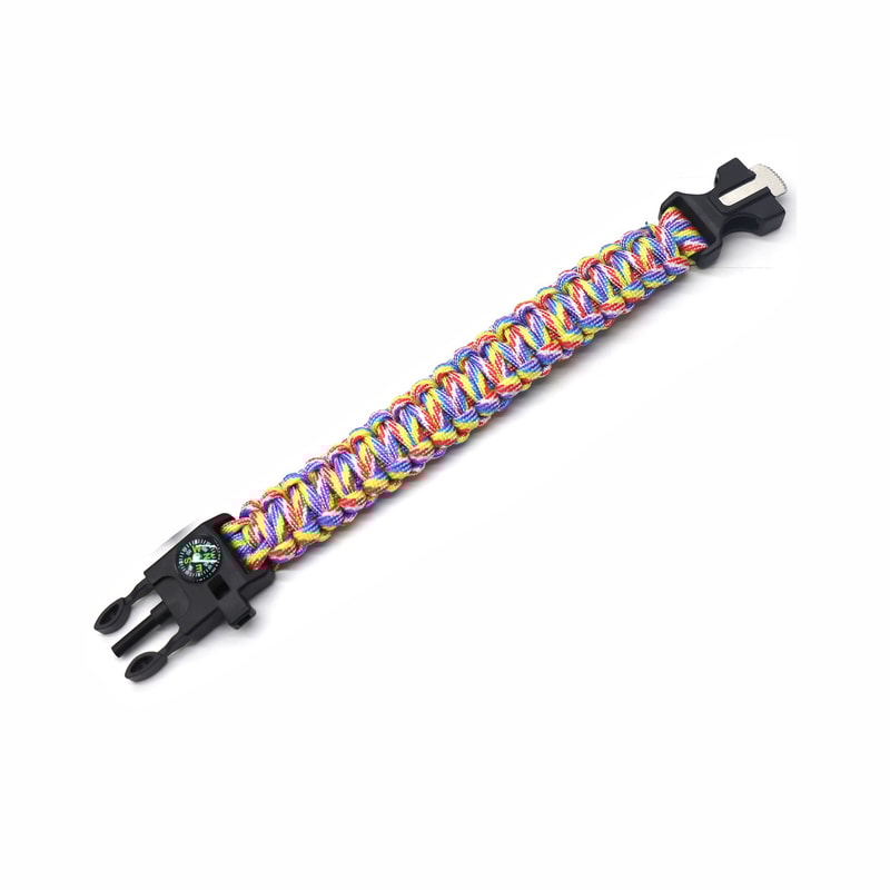 Paracord Survival Bracelet with Compass Fire Starter Tactical Emergency Gear