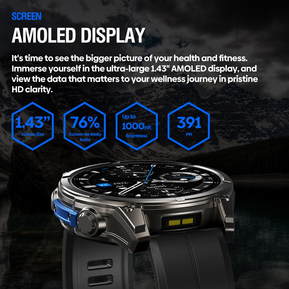 Outdoor Tactical Smart Watch With Flashlight Fitness Tracker Heart Rate Blood Pressure Monitor 2