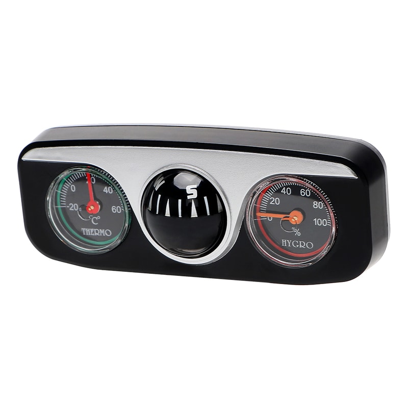 Multi-Function Car Compass Thermometer Hygrometer Dashboard Navigation Decor
