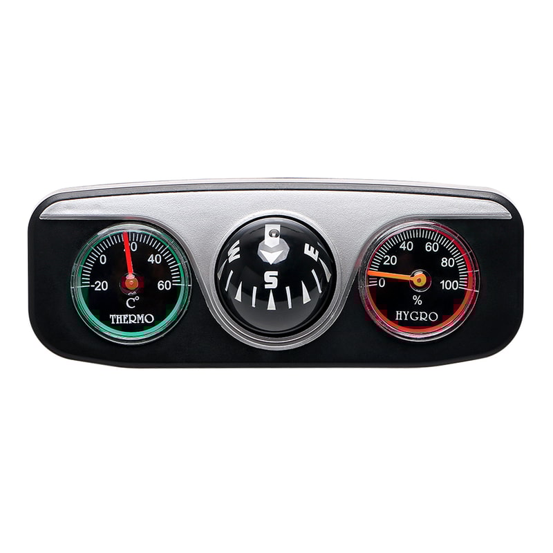 Multi-Function Car Compass Thermometer Hygrometer Dashboard Navigation Decor