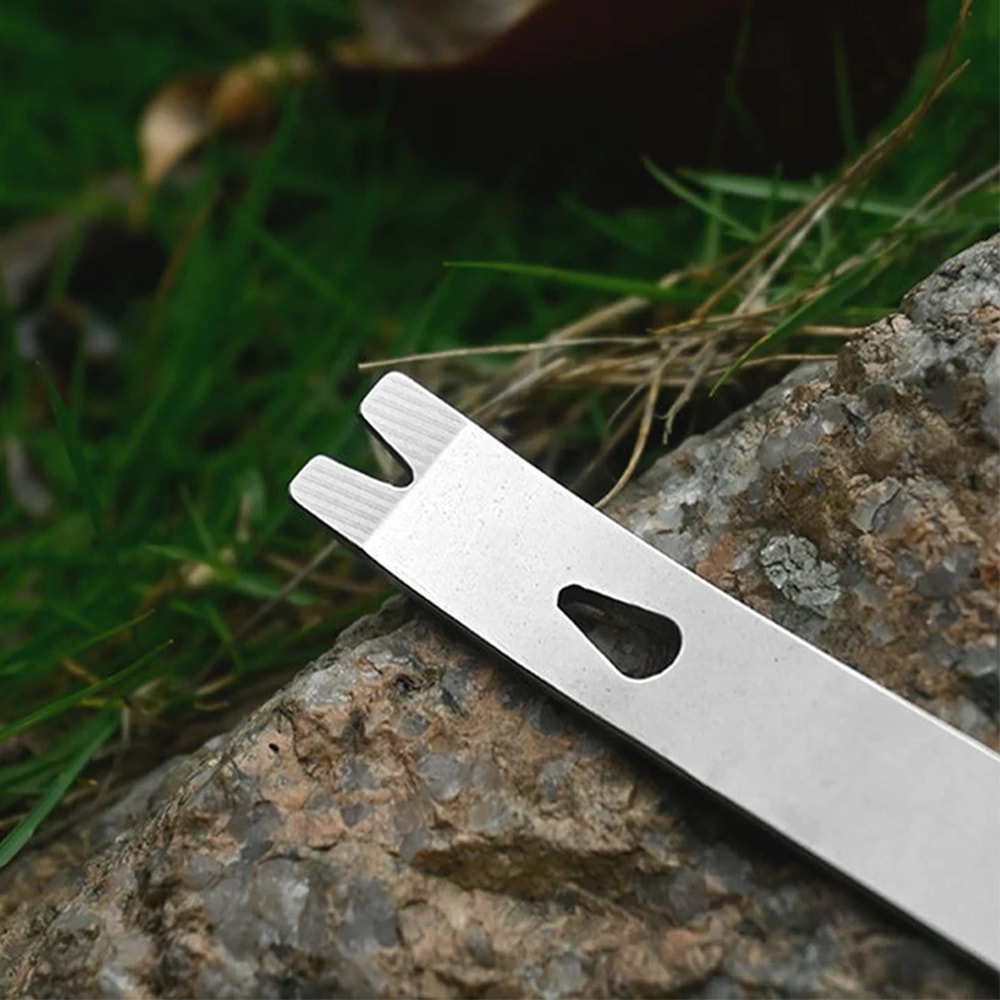 Stainless Steel EDC Pry Bar Multi Tool Keychain Compact Mini Survival Tool