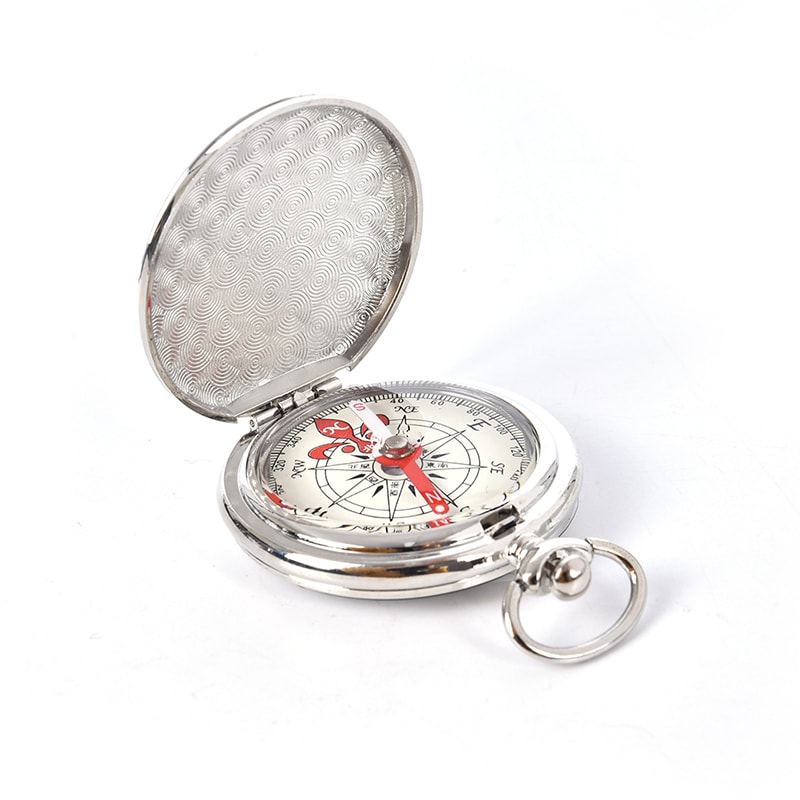 Vintage Pocket Compass Keychain Portable Hiking Navigation Survival Compass