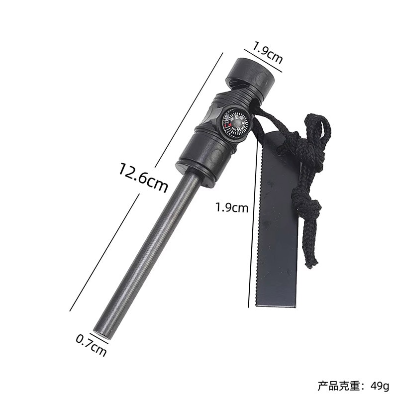 Magnesium Fire Starter Survival Kit with Whistle Compact Flint Fire Starter for Outdoor Emergency EDC