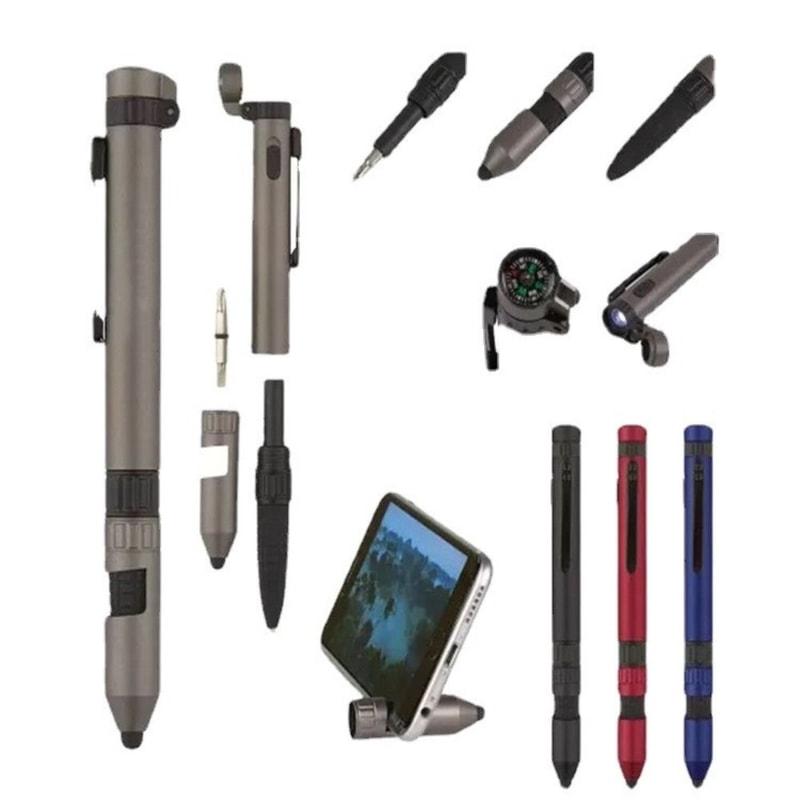 Multifunctional Tactical Pen Light With Screwdriver Compass Stylus Portable EDC Tool 4