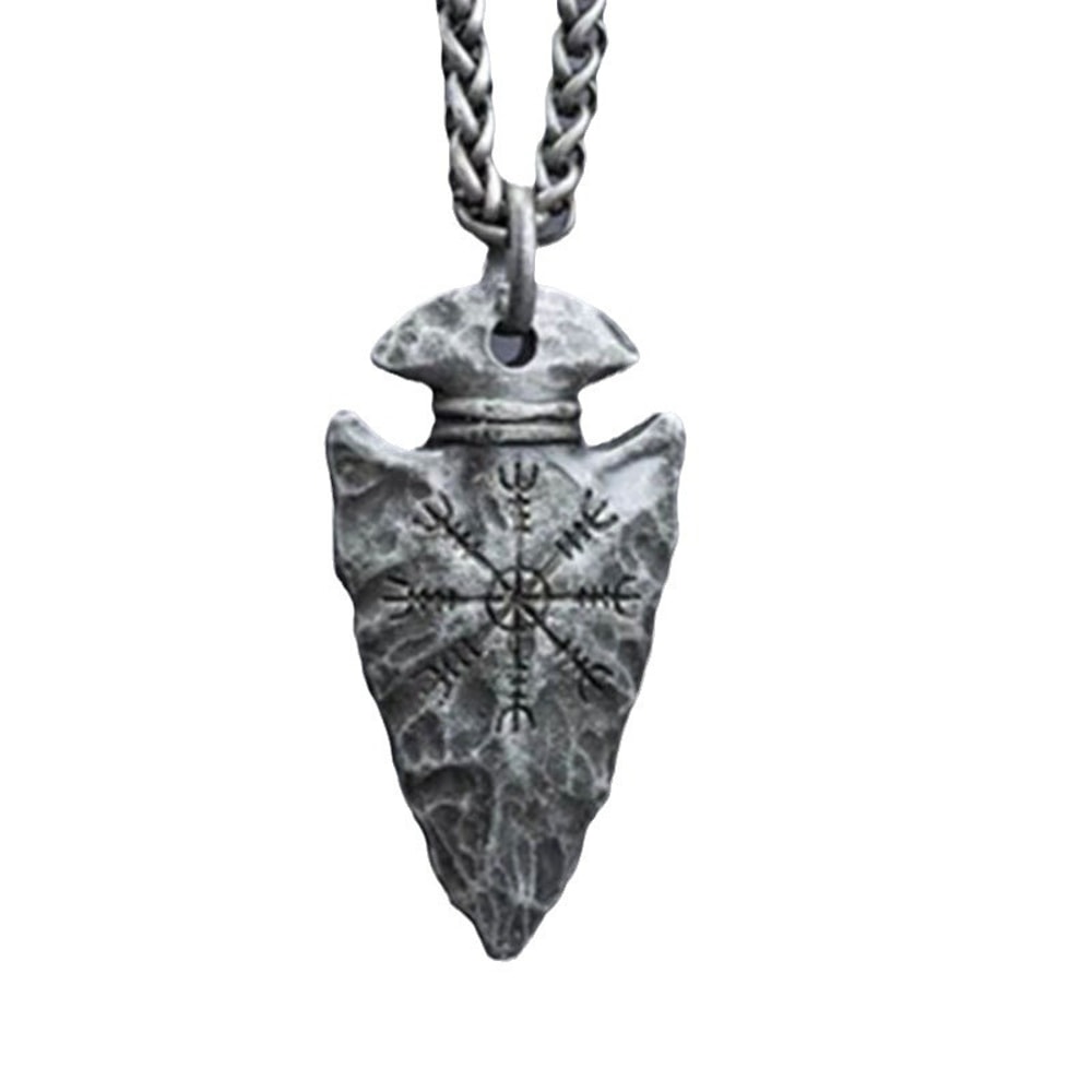 Viking Spear Rune Pendant Necklace Norse Pirate Amulet Jewelry
