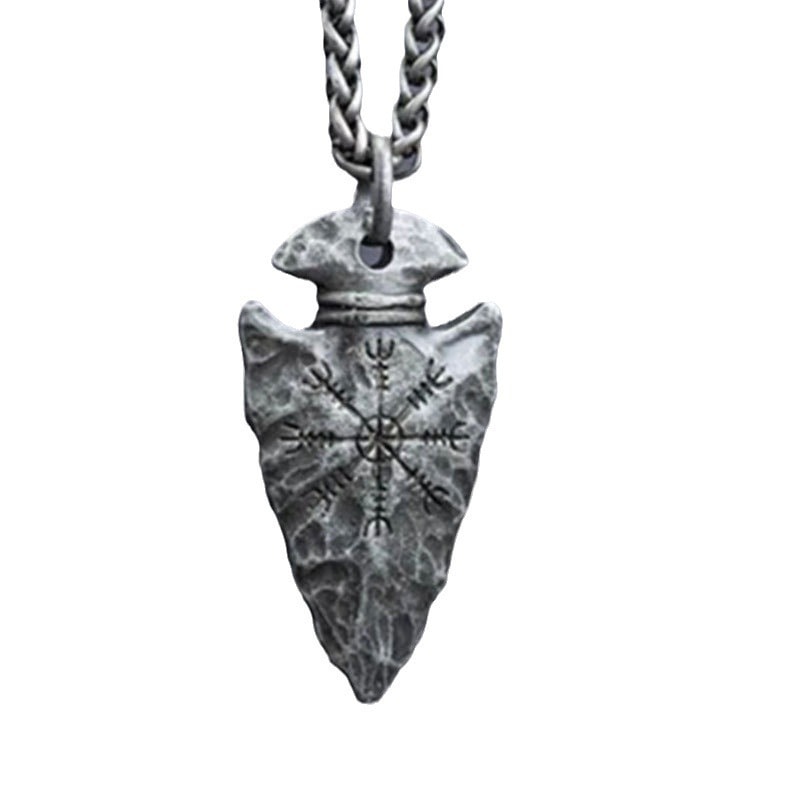Viking Spear Rune Pendant Necklace Norse Pirate Amulet Jewelry