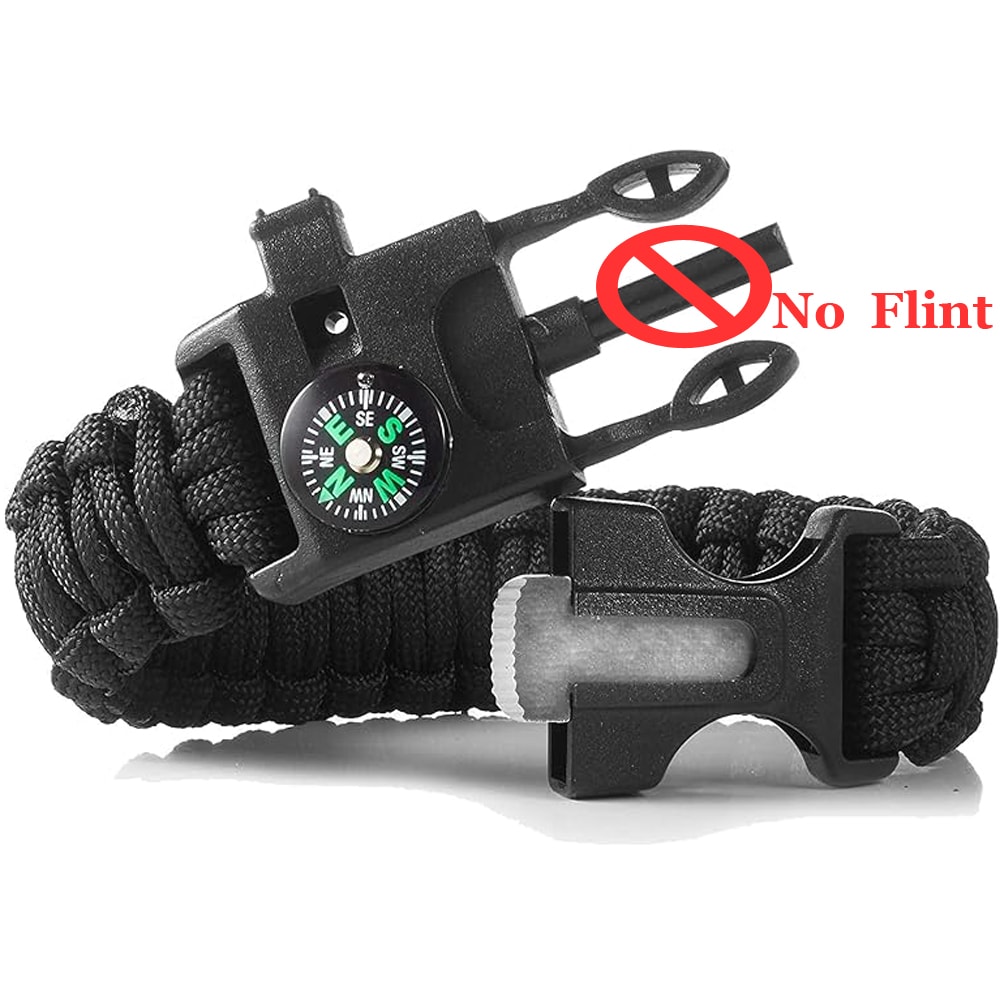 Survival Paracord Bracelet With Compass Whistle Emergency Rescue Gear For Outdoor Adventure 5