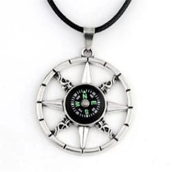 compass pendant necklace, personalized street style jewelry gift for men women