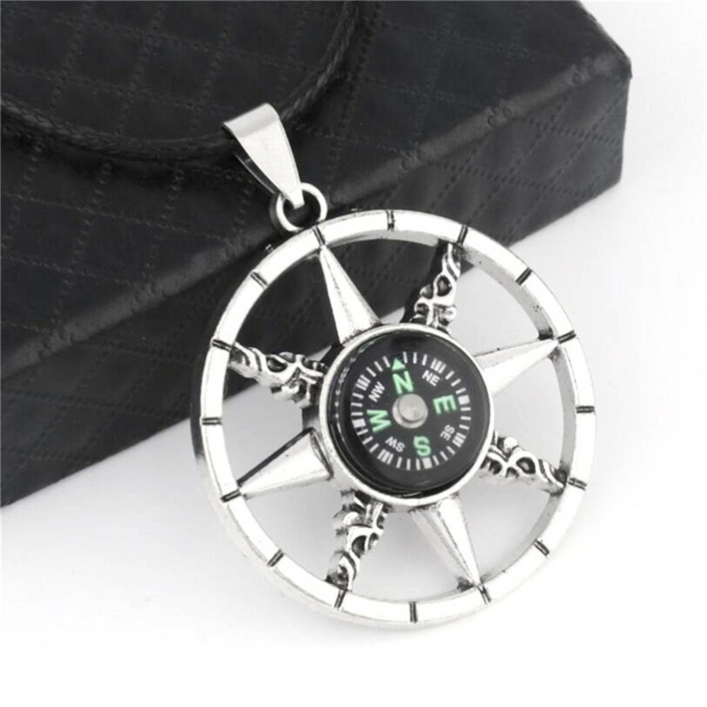 Compass Pendant Necklace, Personalized Street Style Jewelry Gift for Men Women