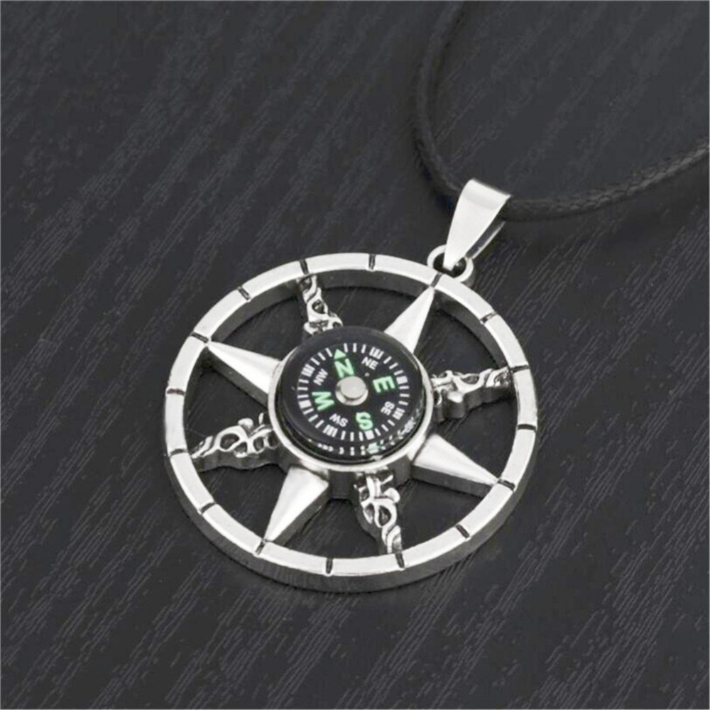 Compass Pendant Necklace, Personalized Street Style Jewelry Gift for Men Women