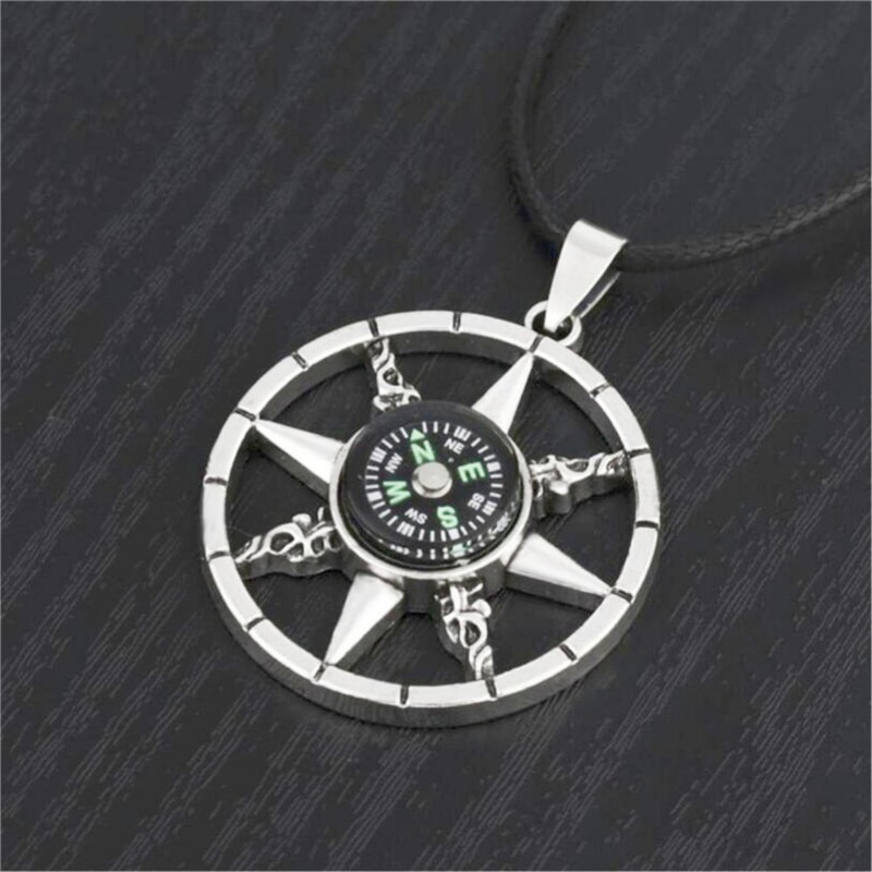 Compass Pendant Necklace, Personalized Street Style Jewelry Gift for Men Women