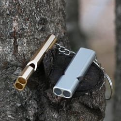 dual frequency survival whistle aluminum alloy loud emergency signal tool for outdoor safety and edc gear