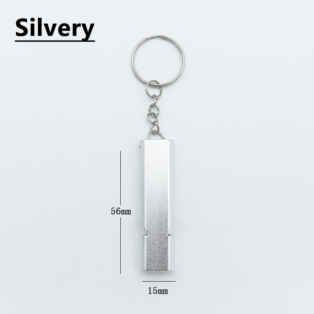 Dual Frequency Survival Whistle Aluminum Alloy Loud Emergency Signal Tool for Outdoor Safety and EDC Gear