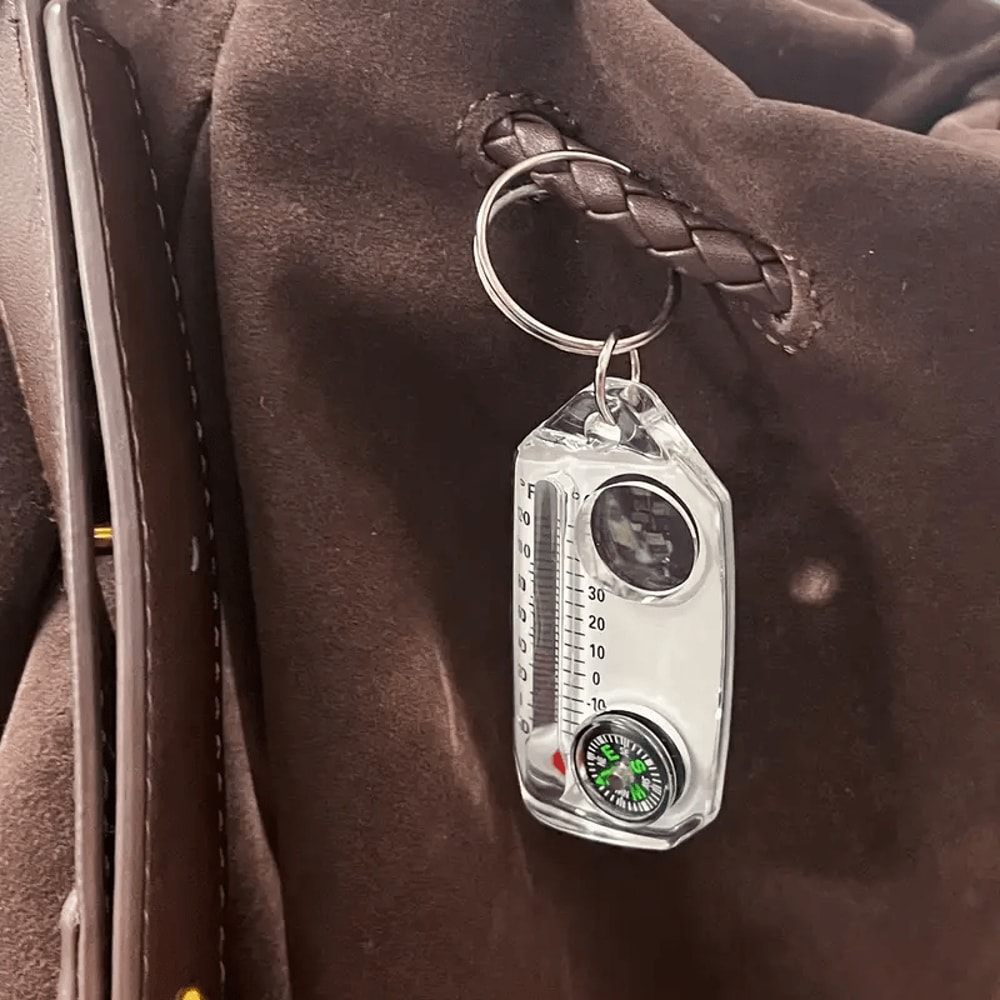 All In One Camping Survival Compass with Thermometer and Magnifier for Outdoor Navigation