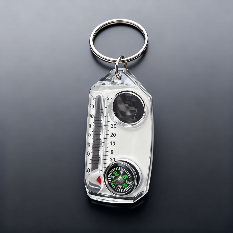 All In One Camping Survival Compass with Thermometer and Magnifier for Outdoor Navigation