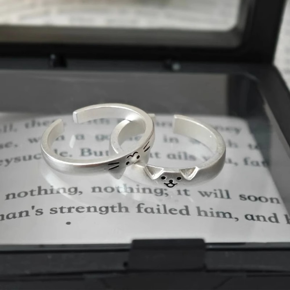 Romantic Couple Rings Set Adjustable Couple Rings Promise Jewelry Gift For Him And Her 1