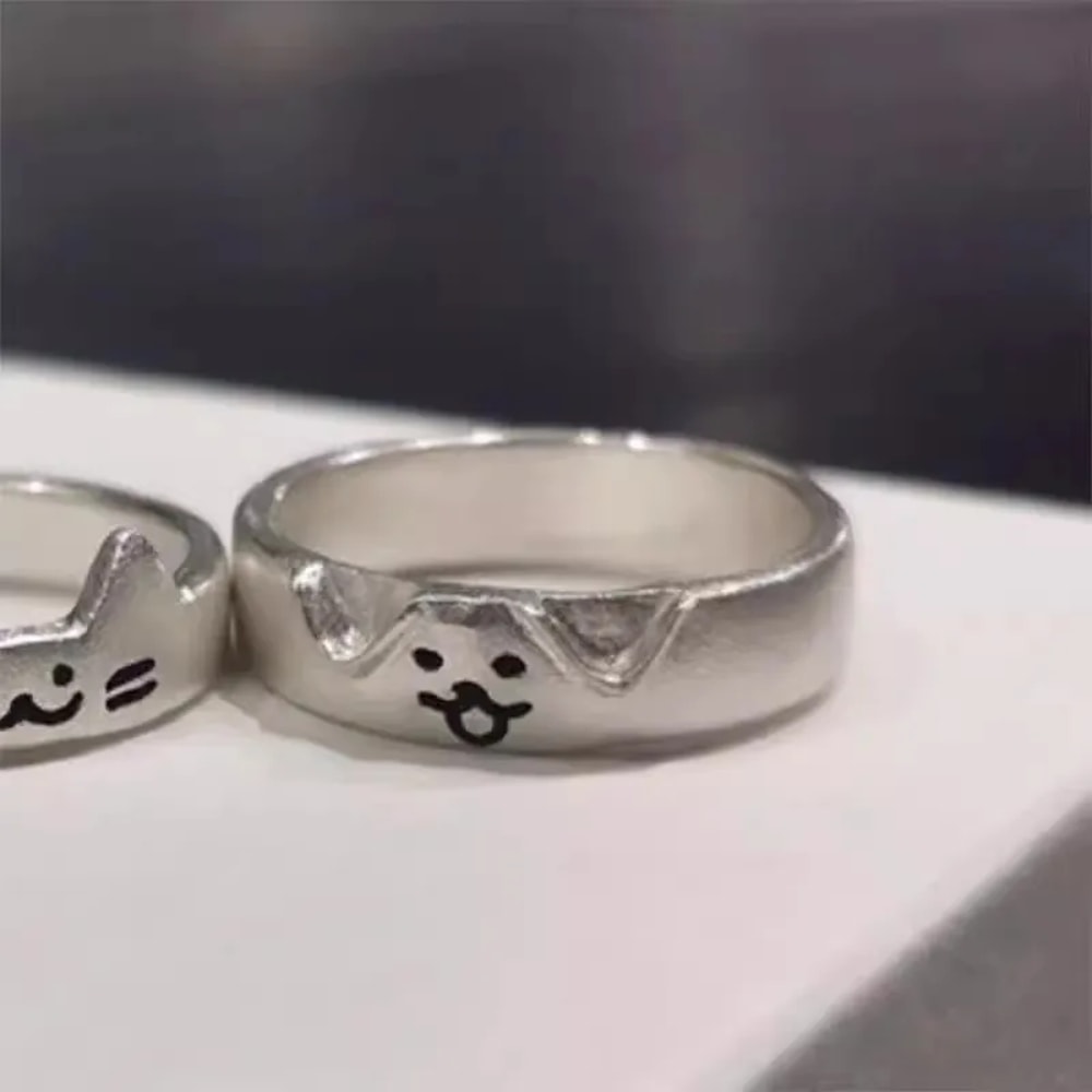 Romantic Couple Rings Set Adjustable Couple Rings Promise Jewelry Gift For Him And Her 7