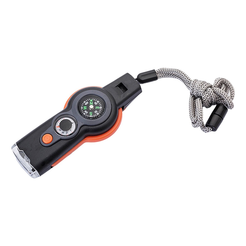Survival Whistle with LED Light, Compass and Thermometer, Emergency Whistle for Hiking Camping Safety Gear