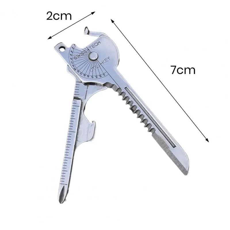 Compact Multi Tool Keychain Portable EDC Survival Gadget with Screwdriver Bottle Opener