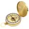 Vintage Brass Pocket Compass for Hiking and Camping with Glow Navigation Display