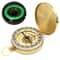 Vintage Brass Pocket Compass for Hiking and Camping with Glow Navigation Display
