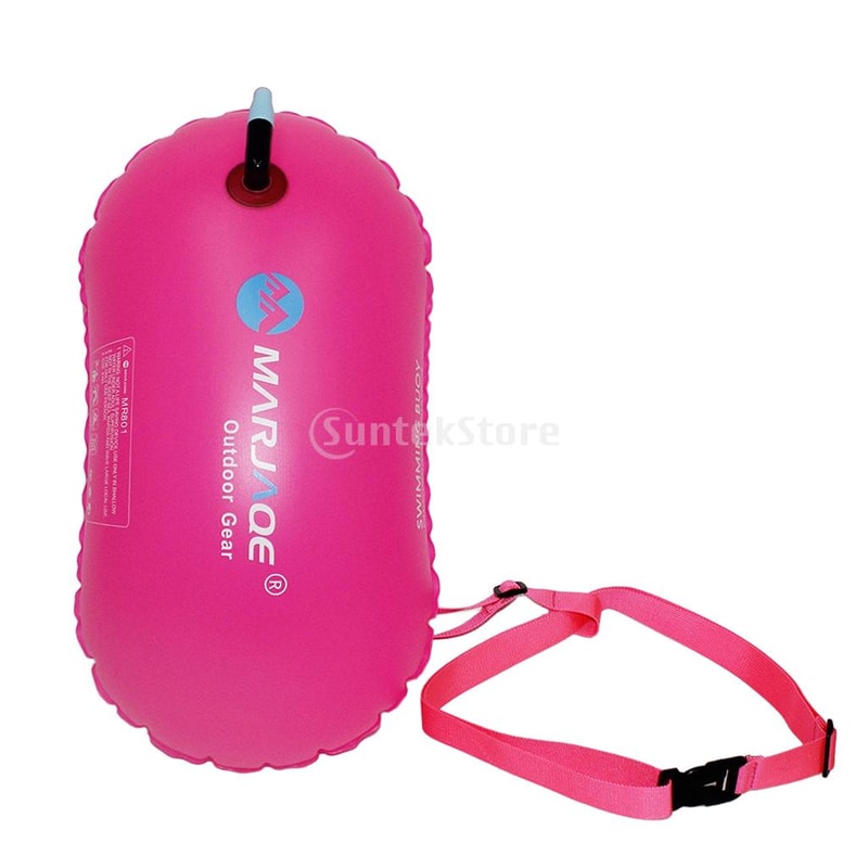 High Visibility Swim Buoy Float with Waist Belt for Open Water Safety Training