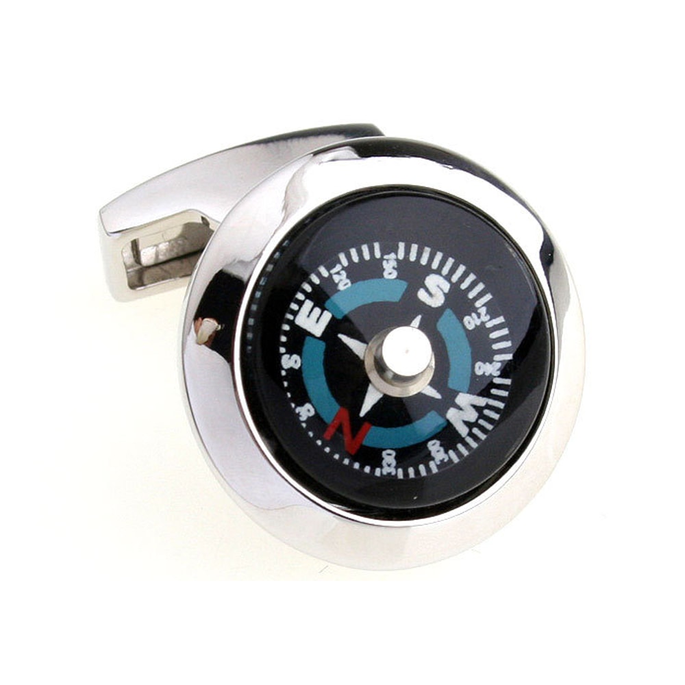 Men Compass Cufflinks Vintage Copper Navigation Design Formal Shirt Accessories 0