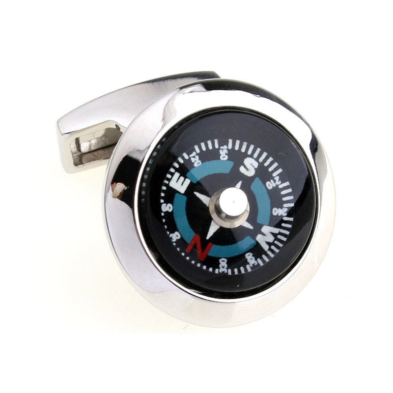 Men Compass Cufflinks Vintage Copper Navigation Design Formal Shirt Accessories 0