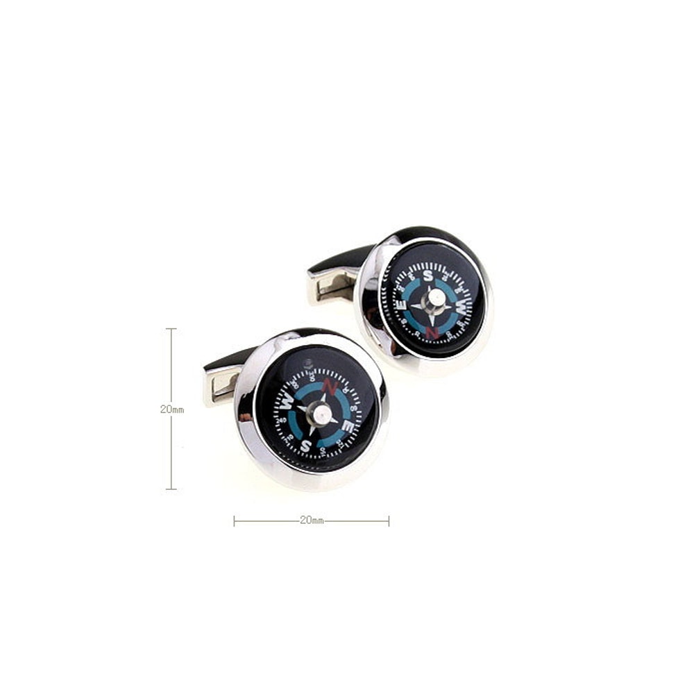 Men Compass Cufflinks Vintage Copper Navigation Design Formal Shirt Accessories 2
