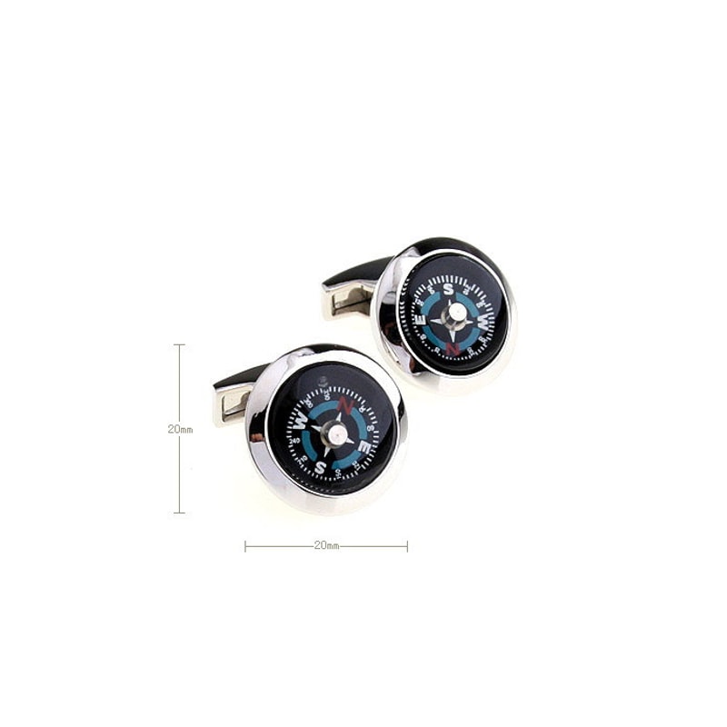 Men Compass Cufflinks Vintage Copper Navigation Design Formal Shirt Accessories 2
