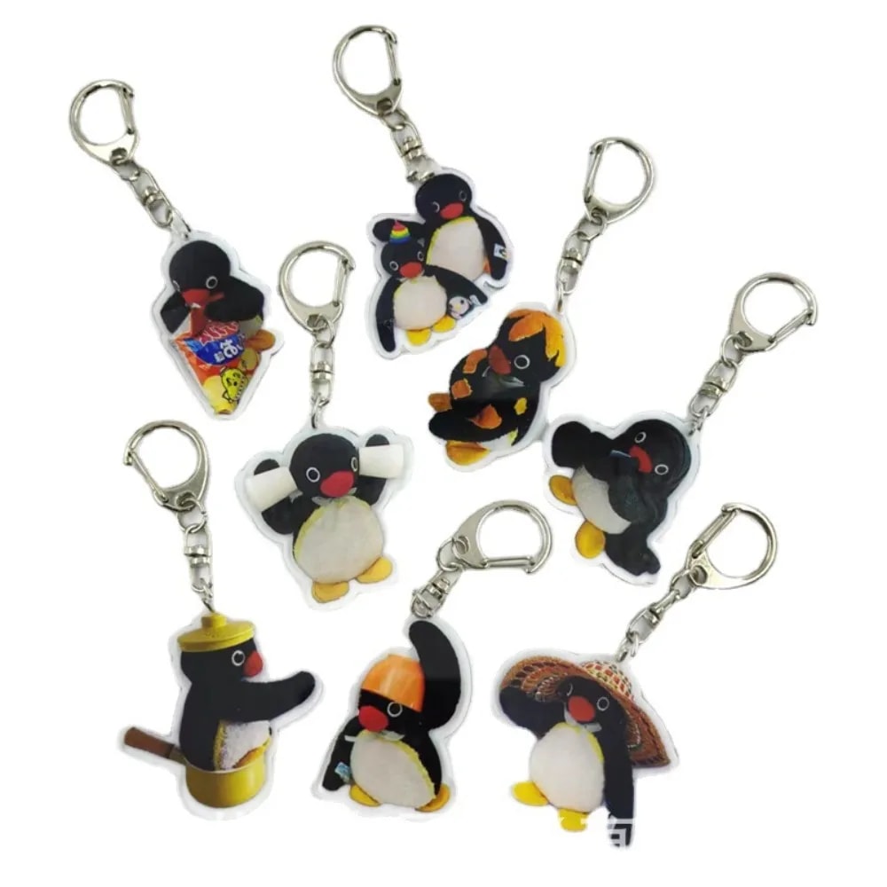 Cute Anime Penguin Acrylic Keychain Gift Charm for Bags and Keys
