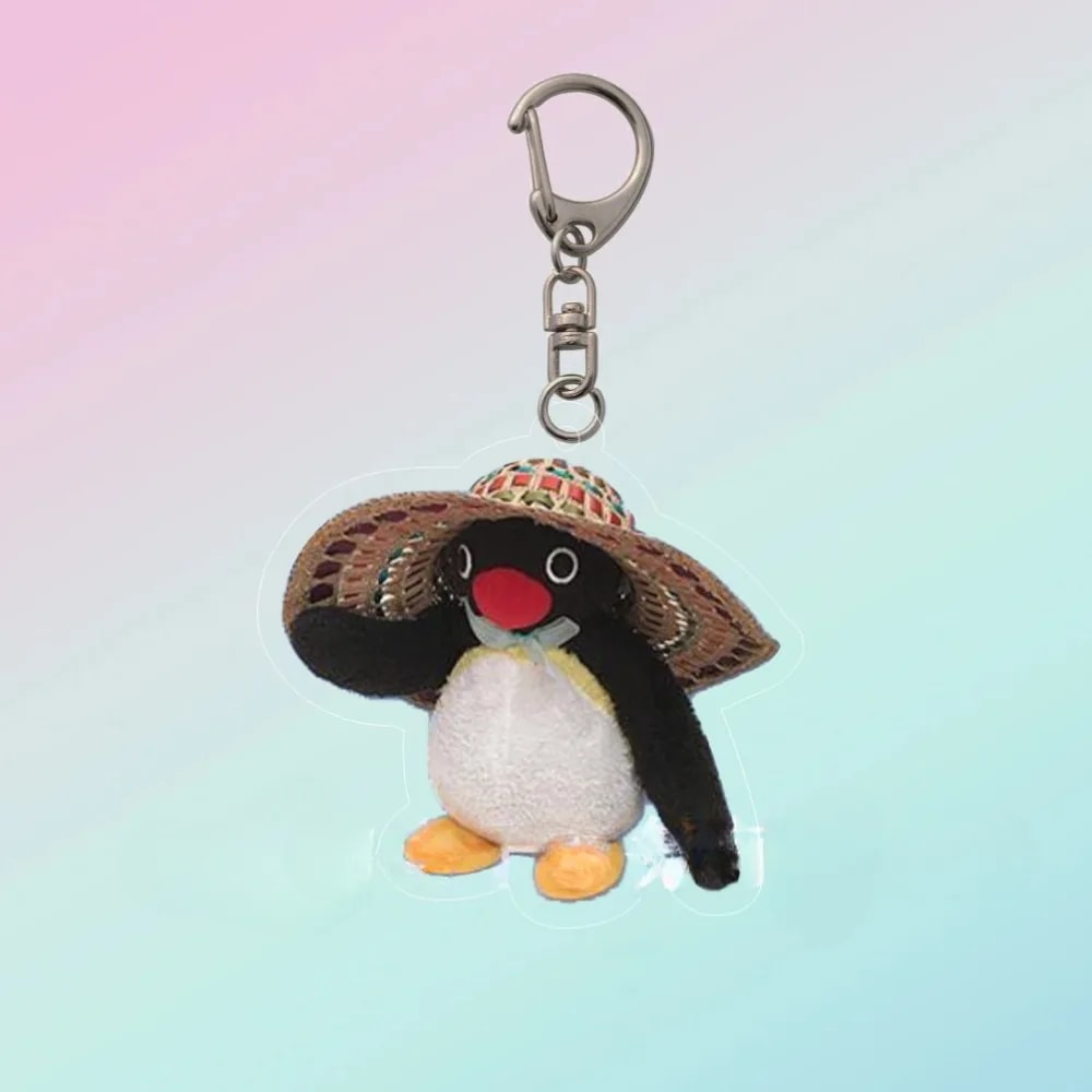 Cute Anime Penguin Acrylic Keychain Gift Charm for Bags and Keys