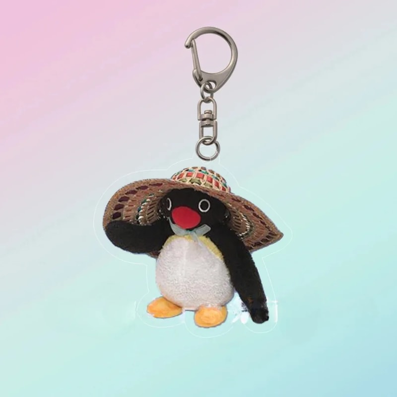 Cute Anime Penguin Acrylic Keychain Gift Charm for Bags and Keys